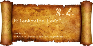 Milenkovits Leó névjegykártya